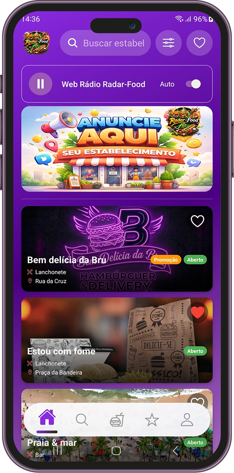 Radar Food App Preview